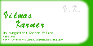 vilmos karner business card